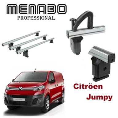 MENABO Krovni nosači Jumpy III (Citroën) L1/L2 2016>, 3 poprečne šipke + graničnici